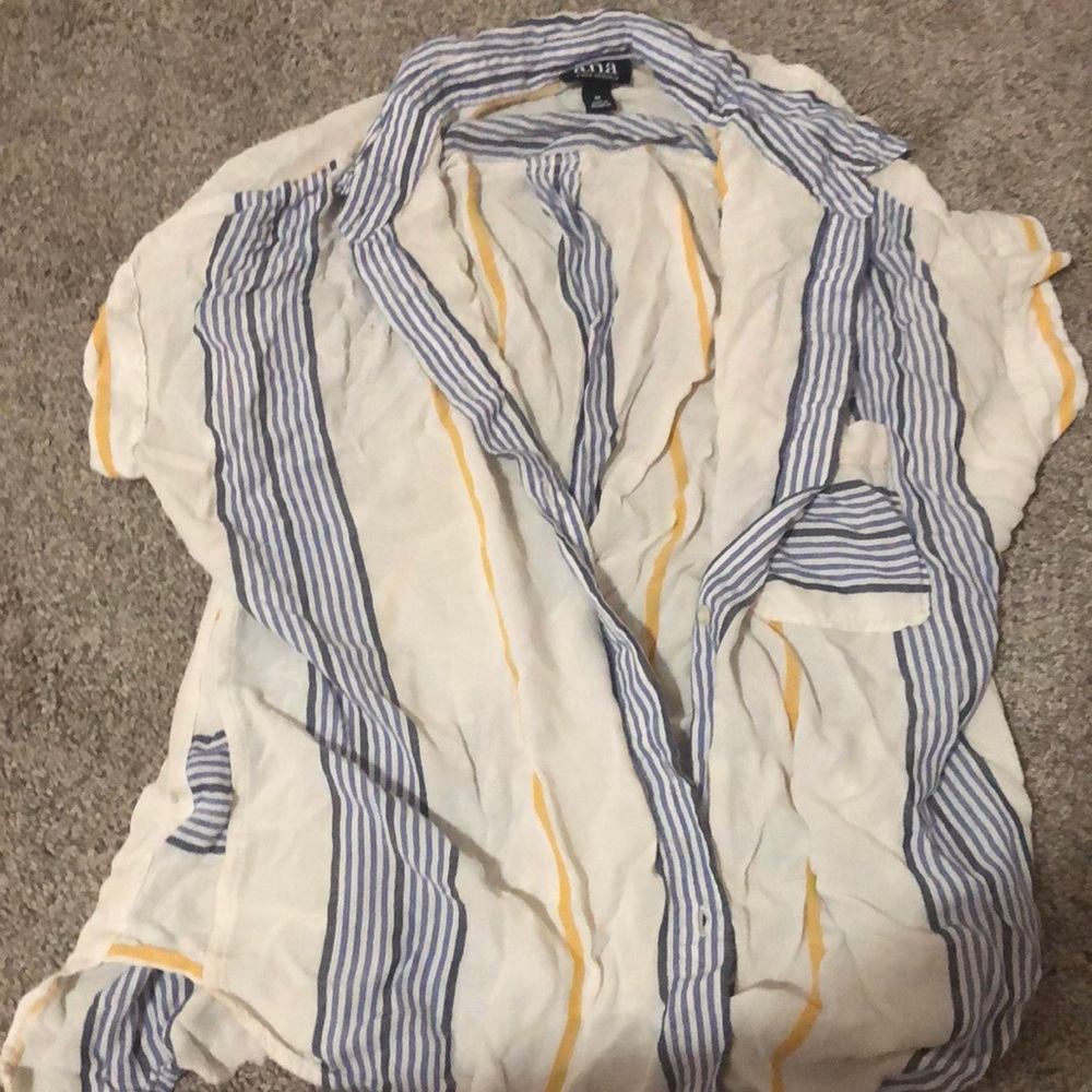 Striped short sleeve button up